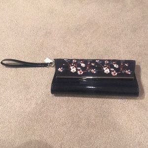 WHBM Navy Floral Wristlet
